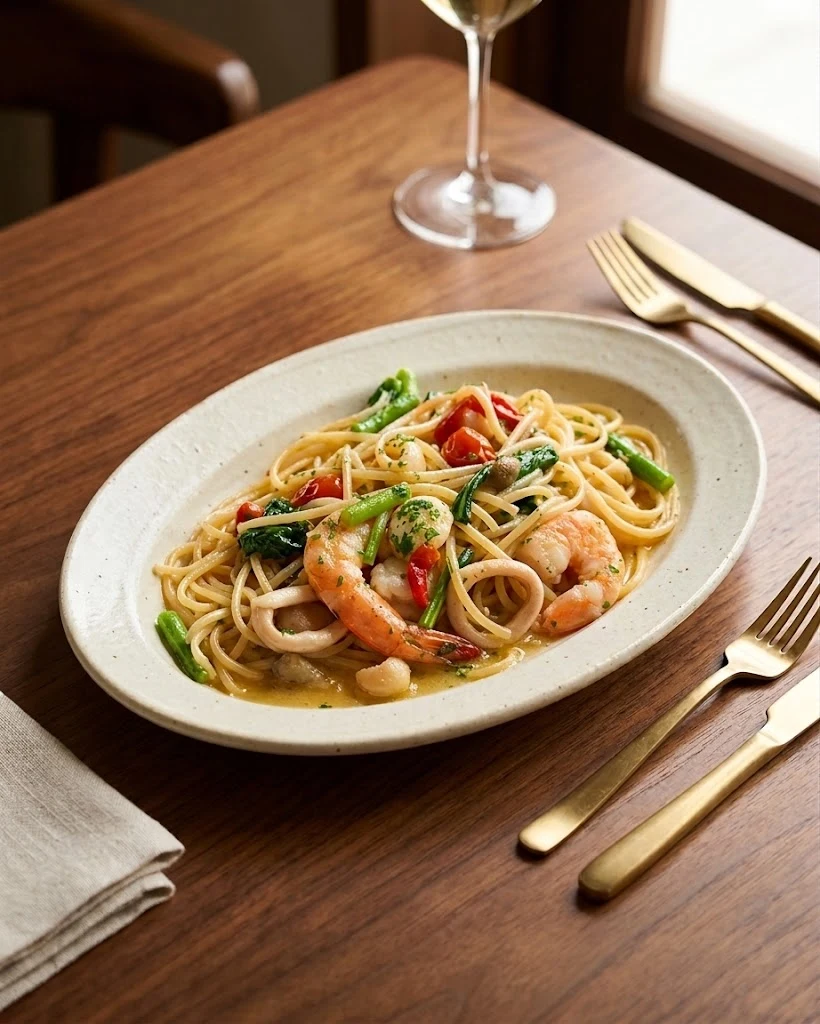 DISH UP!で補正したトマトパスタのAfter写真